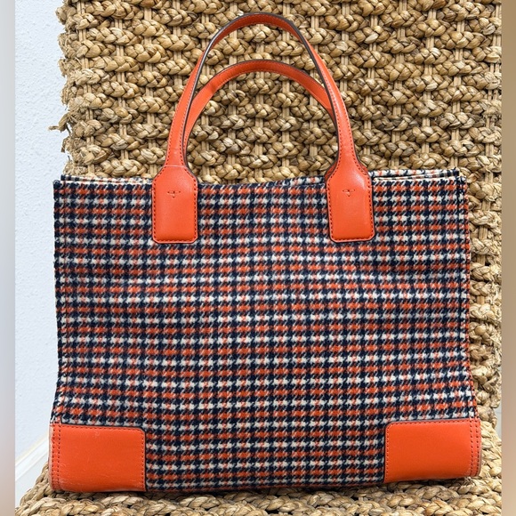 Tory Burch Ella Plaid Tote in the "Ember Glenn Plaid" - Picture 2 of 11